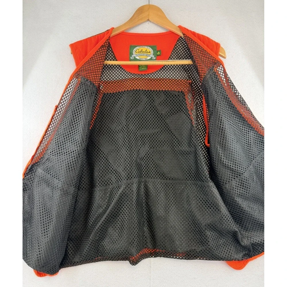 Cabela's Blaze Orange Hunting Vest M Reg‎ Mesh Back Game Pouch Pockets